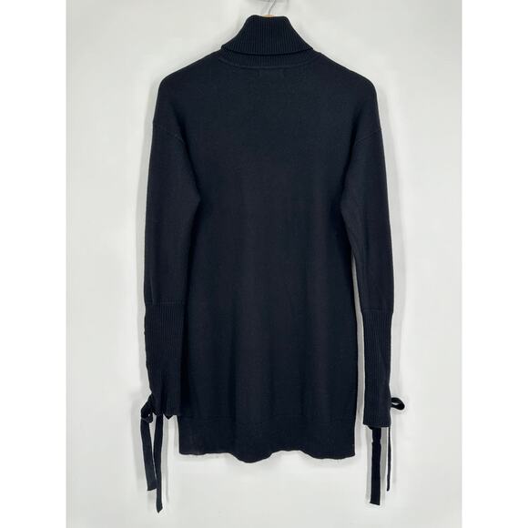 Ramy Brook Walt Turtleneck Sweater Dress Wool Cashmere Blend Lace-Up Sleeve Mini - Picture 11 of 13